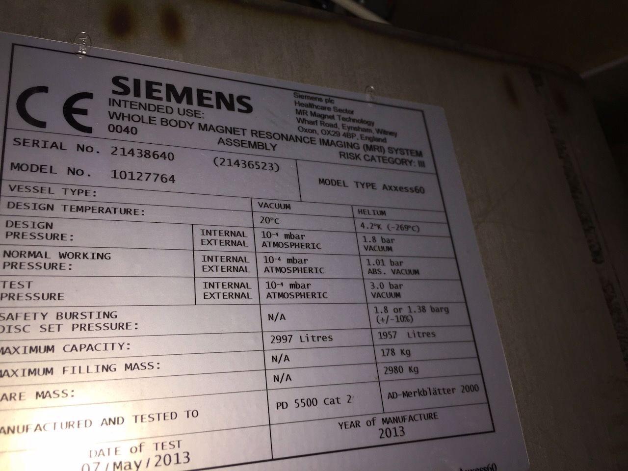 Siemens Essenza 1.5T - 2013