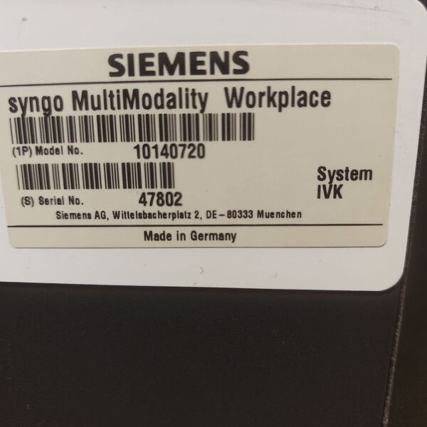 10140720 Siemens Siemens Multimodality Workstation: Syngo VX91B