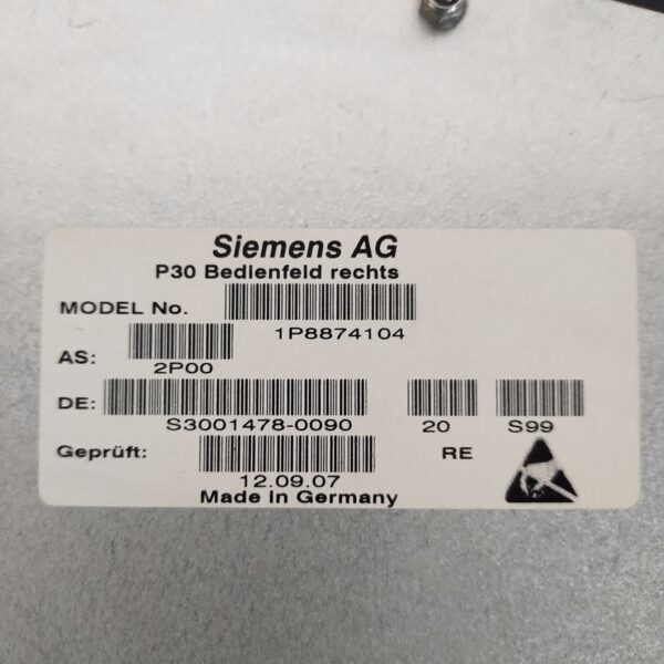 Control Panel Right Siemens
