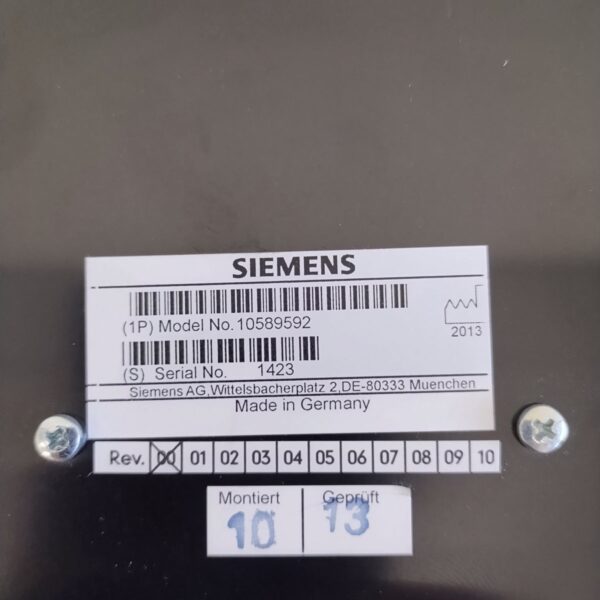 Control Panel Right Siemens